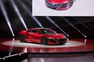 Photo from NAIAS.com The Acura NSX being unveiled at the Press Preview. Photo from NAIAS.com
